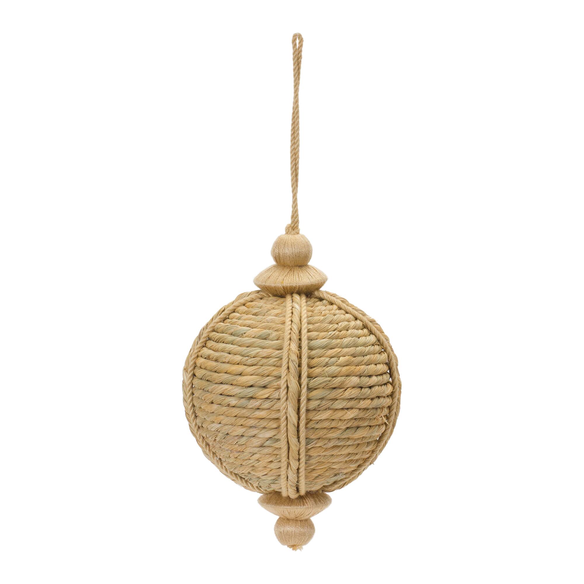 4ct. 6.5" Natural Jute Onion Ornament